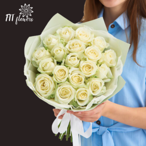 25 WHITE ROSES
