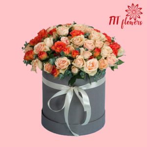 RED AND SPRAY ROSE BOX